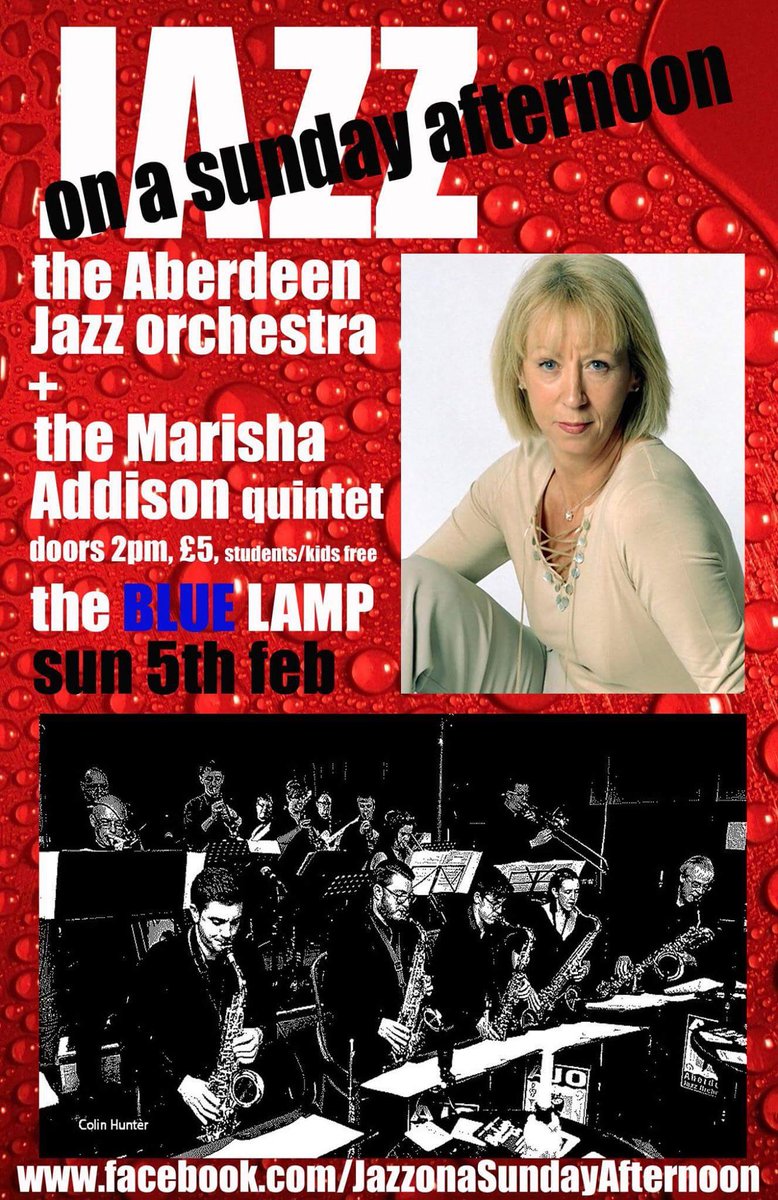 akapaulineblack's tweet photo. @AJOjazz live this Sunday @JazzatBluelamp @AU_BIGBAND @aberdeenwhatson https://t.co/DsG9Qgt3U6