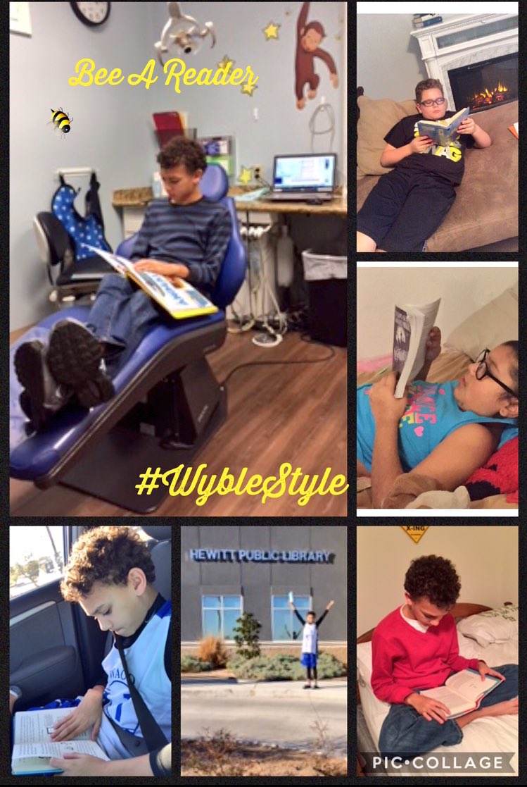 jenwyble's tweet photo. #WhereDoYouLikeToRead #BeeAReader 🐝 #WybleStyle #ReadingChallenge @woodgatemisd @MidwayISD https://t.co/d5niHZ12jk