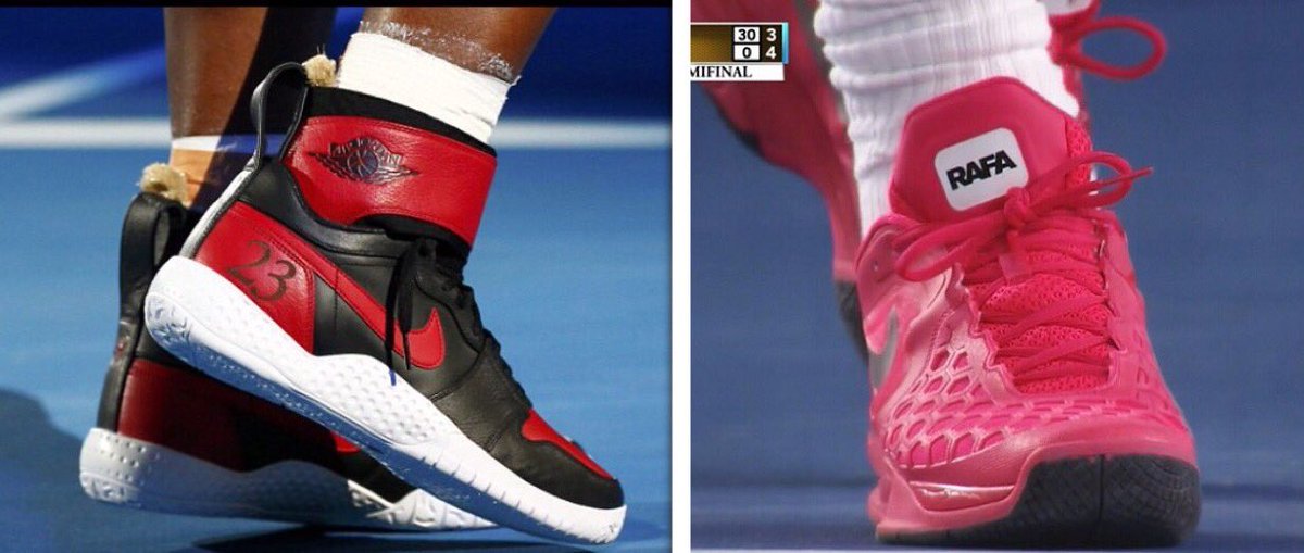 svangildercooke's tweet photo. Loving Serena and Nadal's gender busting shoe colours #AustraliaOpen2017 #redforgirls #pinkforboys https://t.co/0oC6gUo1qC
