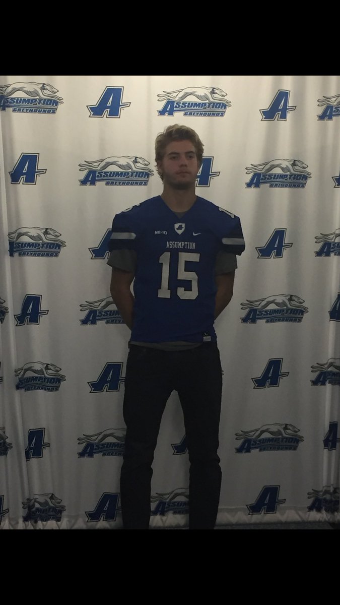easton_turner15's tweet photo. Excited to announce that I have committed to further my education and football career at Assumption College! #HOUNDS https://t.co/T2Hl5dADF7