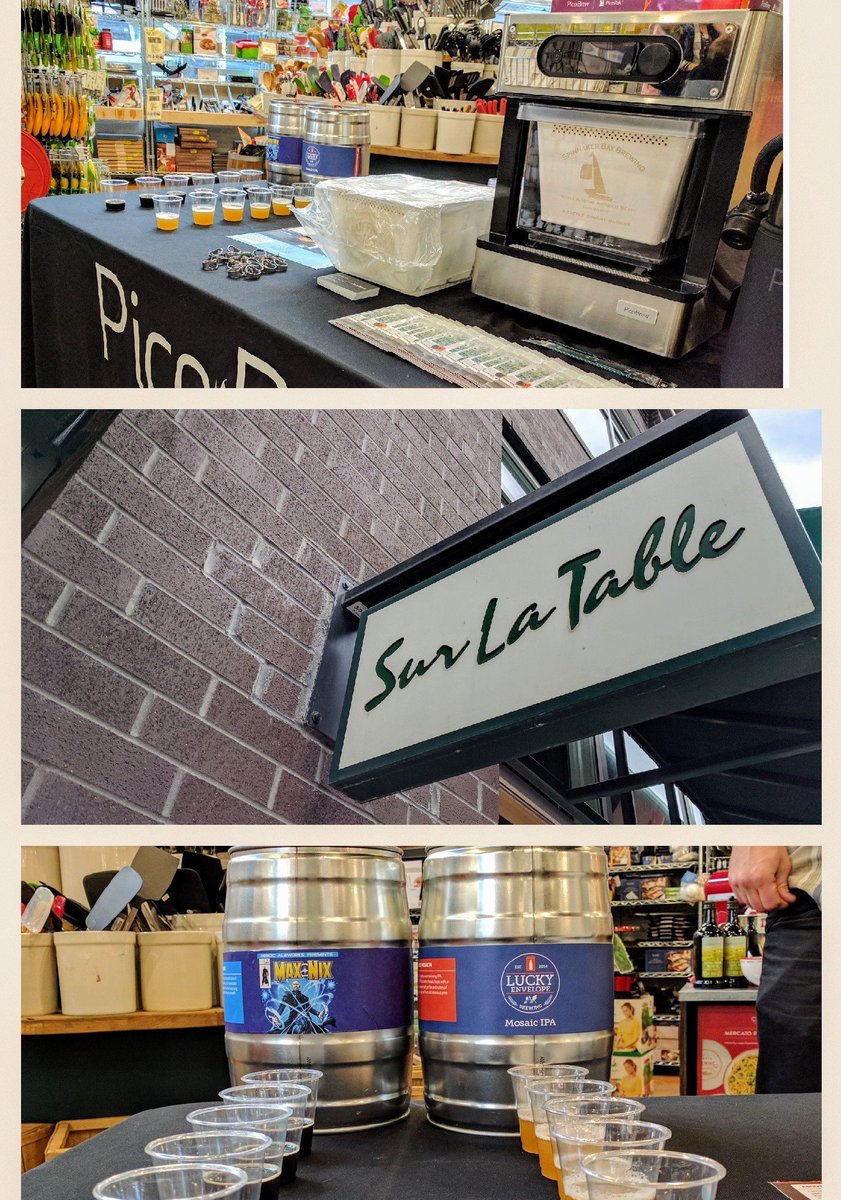 Hey Portland! We're at @Sur_La_Table on Couch St. with <a href="/LuckyEnvBrewing/">Lucky Envelope Brewing</a> &amp; <a href="/HeroicAleworks/">Heroic Aleworks</a>  samples and the Pico! Here til 4pm, come chat. 👋