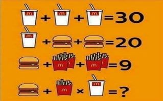 Beamathsteacher's tweet photo. This McDonalds-themed #MathsPuzzle has the internet divided right now. Can you work it out? https://t.co/Fq2ZwaCQgB | via @Telegraph https://t.co/VyTQLwaG2a