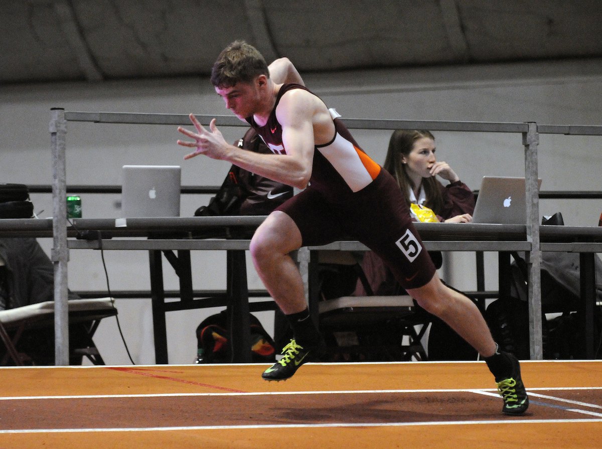 HokiesTFXC's tweet photo. @JTBane24 broke his previous personal-best mark set at the #HokieInvite last week with a ⏰ of 22.07 seconds in the 200 today!

#HokieFast 🏃💨 https://t.co/5bSMttFif4