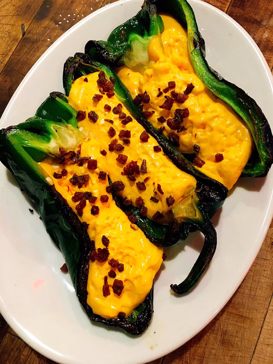 TheParlorDf's tweet photo. Fire roasted poblanos, cheddar #cheese foam, purple potato crack. Come get some! #spicy #pepper #food #nycfat #snacks #munchies #westchester https://t.co/8KqonpIt00