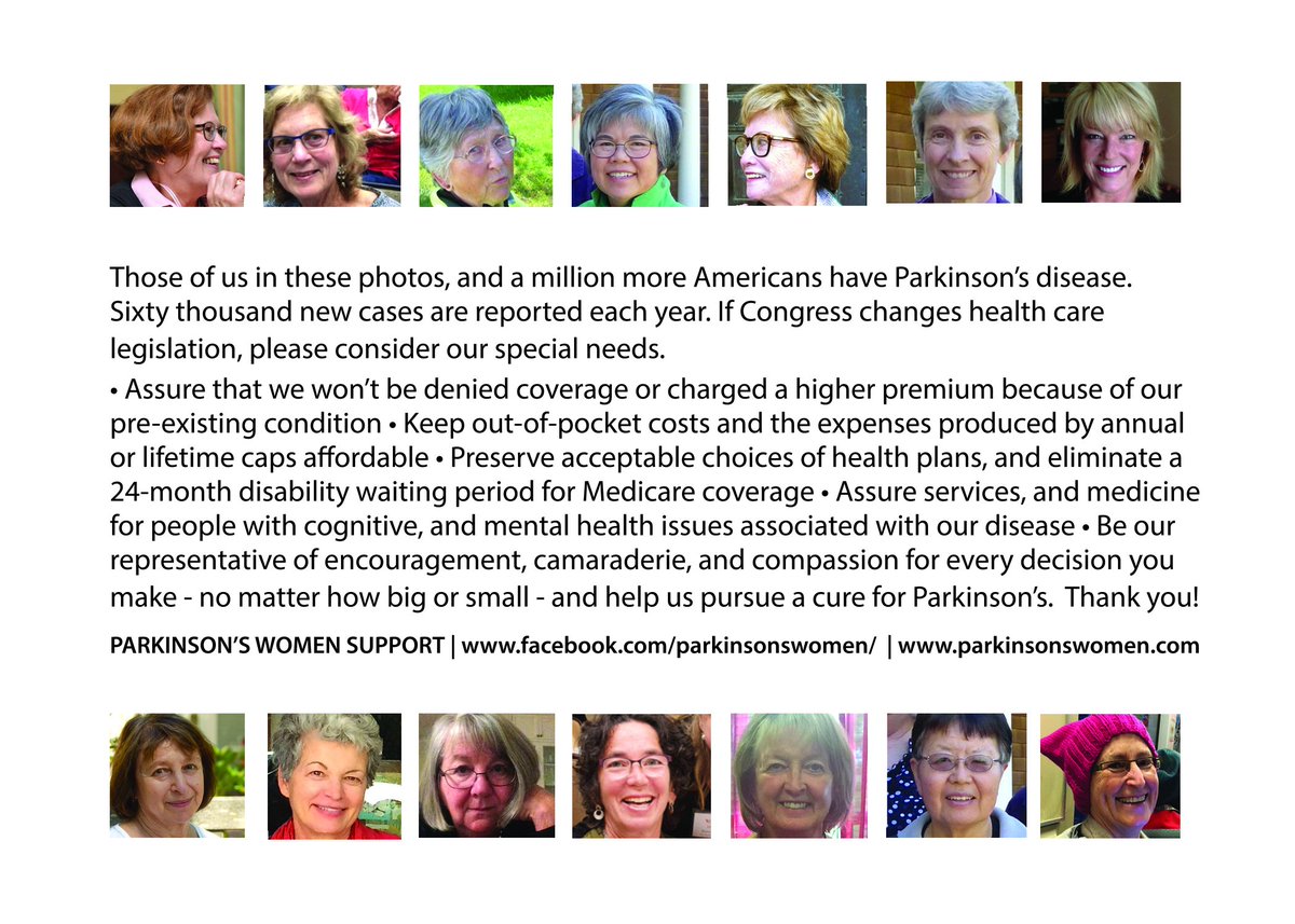 pdwomensupport's tweet photo. #parkinsonswomen sends letter 2 Congress — if u change the ACA, consider us! #womensmarch # womenpd #michaeljayfox https://t.co/S138T7dXLl https://t.co/BhrREqD9fB