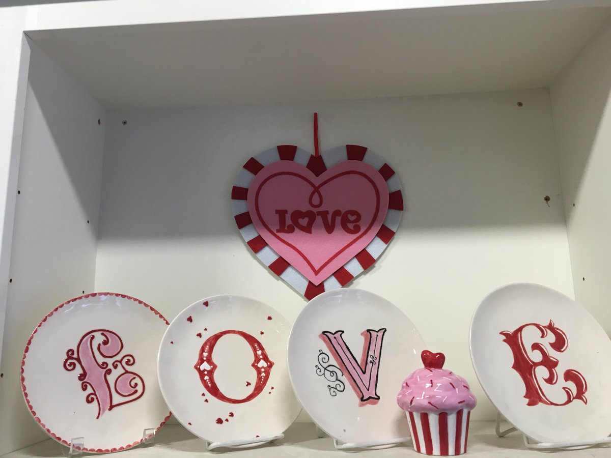 We are ready for Valentine's Day , are you?  Come to Cowboys and Angels  to check out our various ceramics mugs #CAtoystore #ceramics #DIY