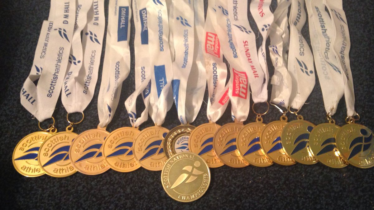 Fun day at #SALChamps #TeamScotSeries Silver in TJ by 6cm and gold by just 1cm in LJ for my 14th Scottish title! And here they all are 😄🏅