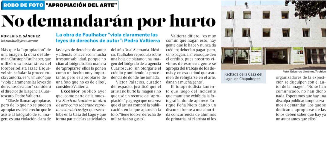 veisaac's tweet photo. @PPvaltierra señala hurto en expo de @CasadelLago #robodefoto @CuartoscuroMex @alexmelon @PAOLA37000 @jrisco @article19mex https://t.co/IQzFM9DJzF