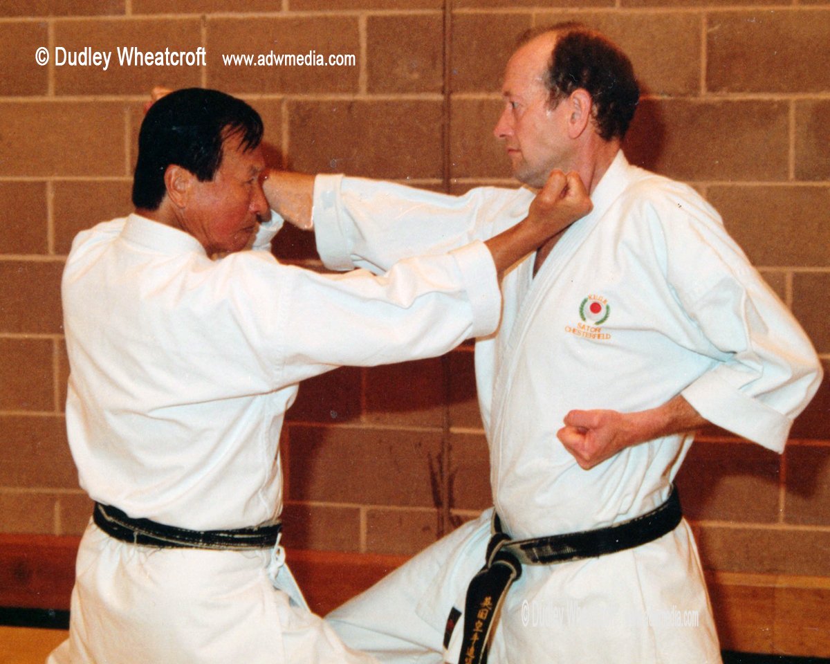 Sensei Enoeda and Myself at my club Satori Shotokan KUGB, in Queens Park Sports Centre, Chesterfield. 2002