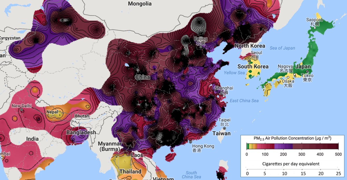 New Year fireworks blanket China in PM2.5 air pollution; similar to 2016. See Berkeley Earth alturl.com/cgx27 & click back in time.