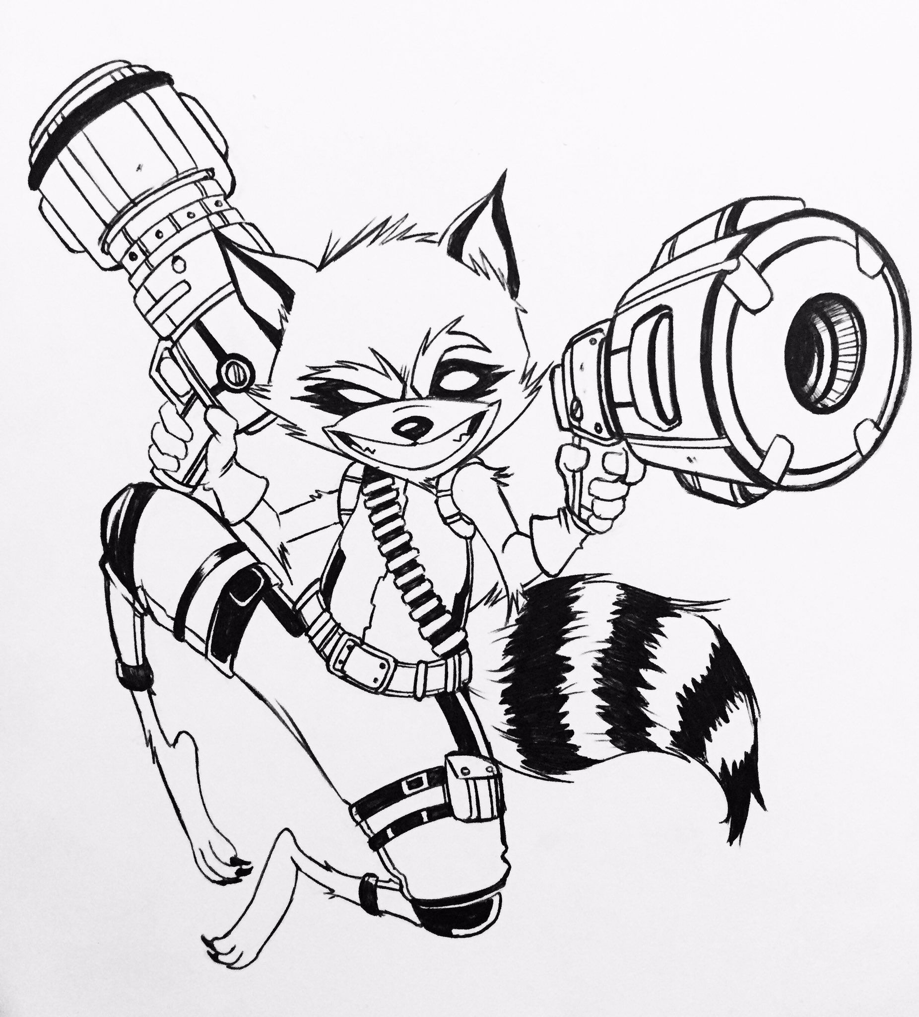 Rocket Raccoon Coloring Pages