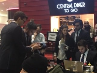 ACLU's tweet image. We've made an impromptu lawyer's office in #JFKTerminal4