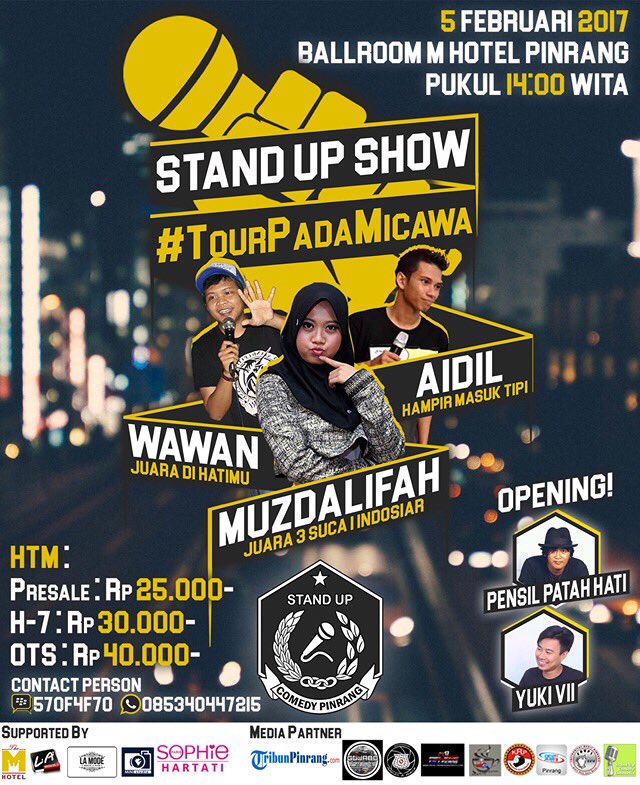 JURRaidil's tweet photo. Datang kesini yukkk ada kakak @MusdalifahBasri juga loh sama kakak @Re_wawan . harga tiket 30ribu https://t.co/aBx2edRweO