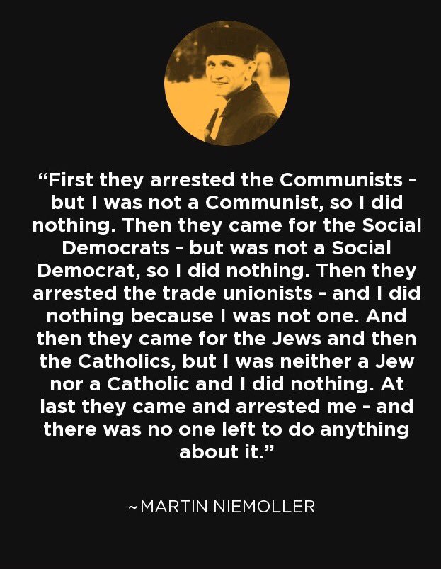 umerkhan's tweet photo. #SundayMorning I give thanks to brave Pastor #MartinNiemöller #RIP #TeachingUs to speak out against hate,injustice & inequality #NeverAgain https://t.co/pOz6eQydc5