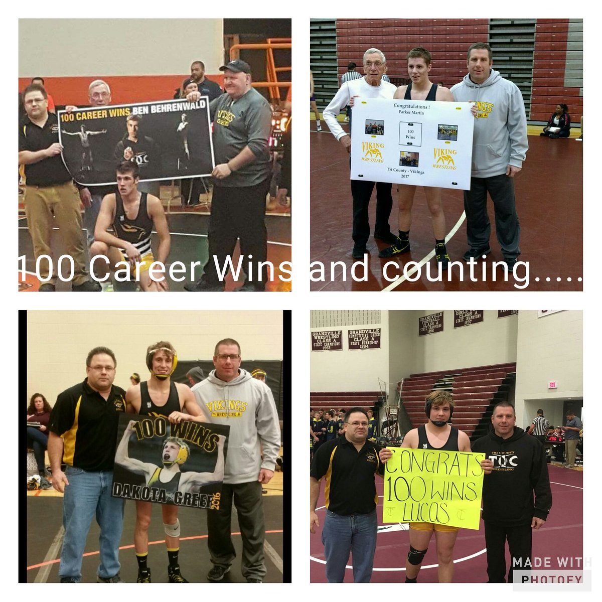 TCHSATHLETICS's tweet photo. 100 career wins. These four guys  did it in same year. Awesome job men https://t.co/6YddOjfw8d
