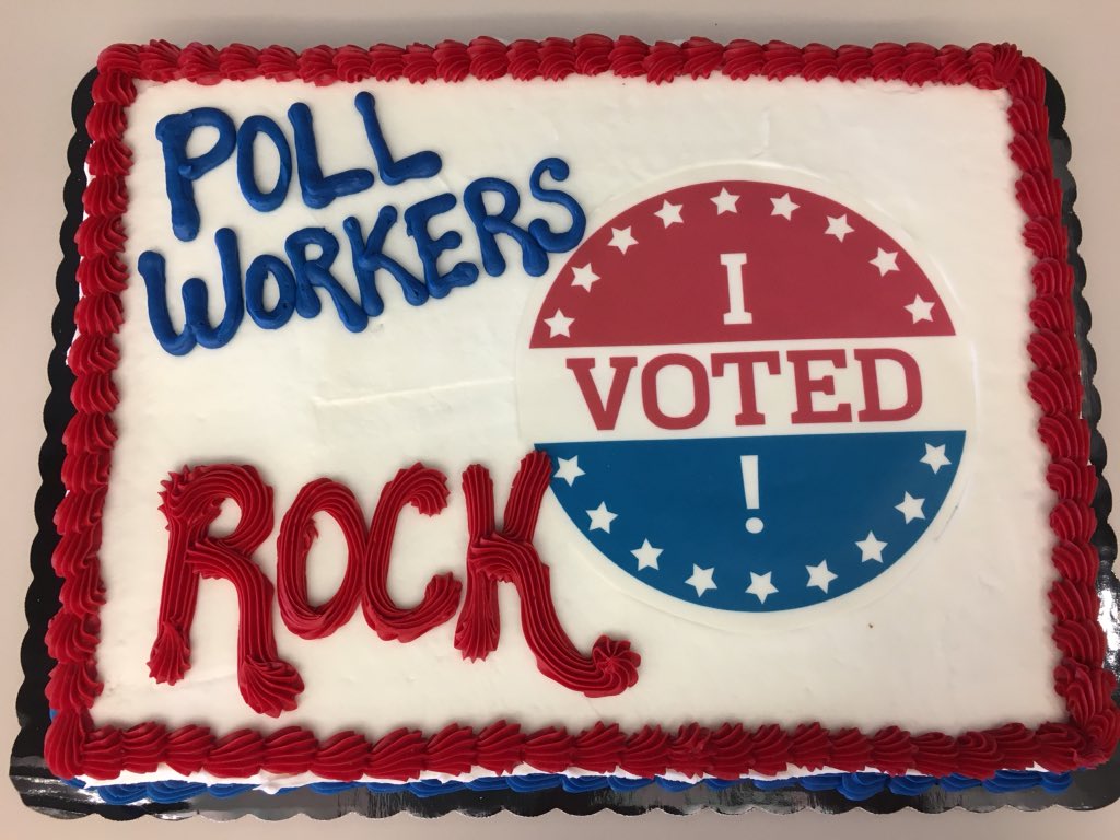 Thank you <a href="/meijer/">Meijer</a> for the PERFECT cake for my poll workers!  They worked hard last year for all our residents. 🇺🇸🙌🏻🎉