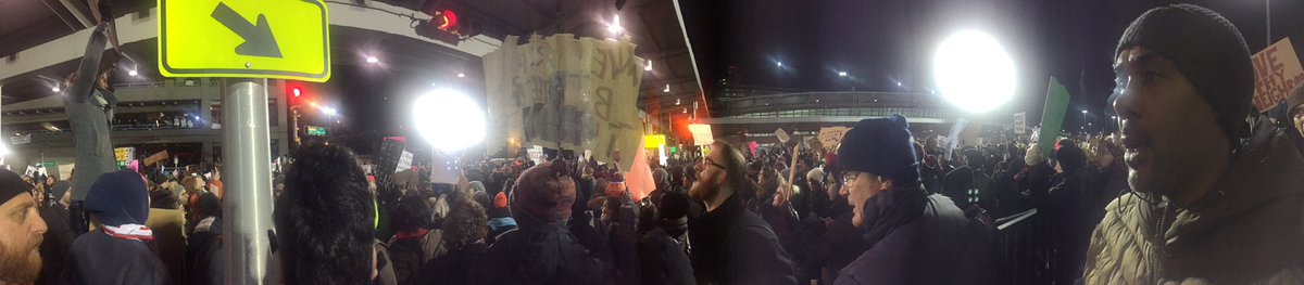 janetmock's tweet photo. We resist. #NoMuslimBan #JFKTerminal4 https://t.co/bXyYKpI9ZQ