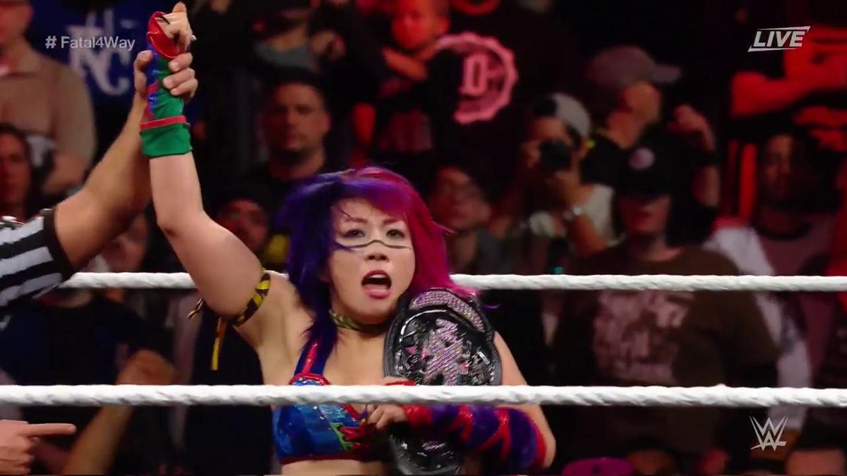 WWENXT's tweet image. AND STILL...your @WWENXT #WomensChampion AND undefeated @WWEAsuka! #NXTTakeOver #Fatal4Way