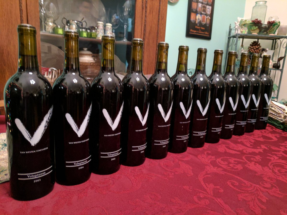 RussellBall's tweet photo. Honoured to be invited to this exciting @VanWestenWine vertical chez @BcwasBrian: 12 years of "V" from 2003-2014 https://t.co/Q4CxuDhSX5