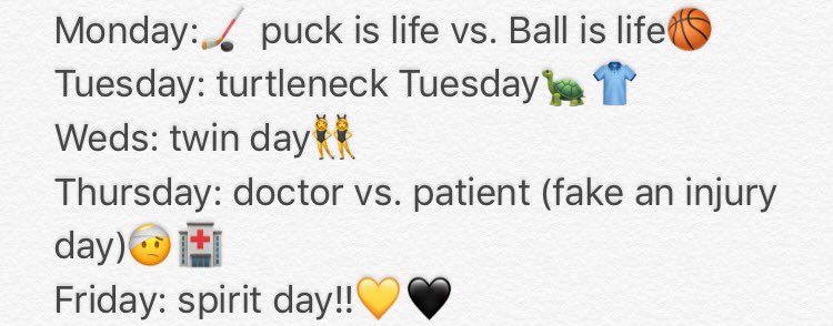 ERHS_students's tweet photo. Get ready for winter week... here's the themes for next week!!😈👊🏼 https://t.co/tlxsKVrunG