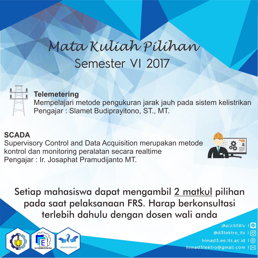 [ACADEMIC INFORMATION] 

Salam Kesma!!! Semangat menyongsong PW 116!!!

#TulusMelayani 
#Transformasi 
#Himad3tektro1617