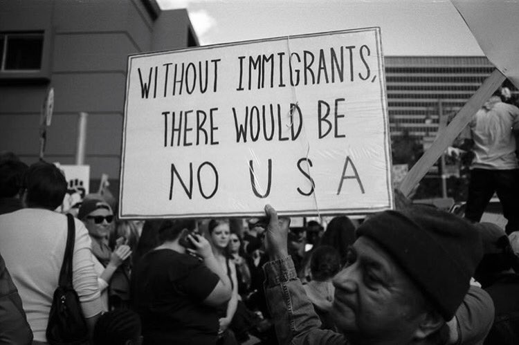 nikatarani's tweet photo. Immigrants are welcome here. #MuslimBan https://t.co/DqxcwrmFMb