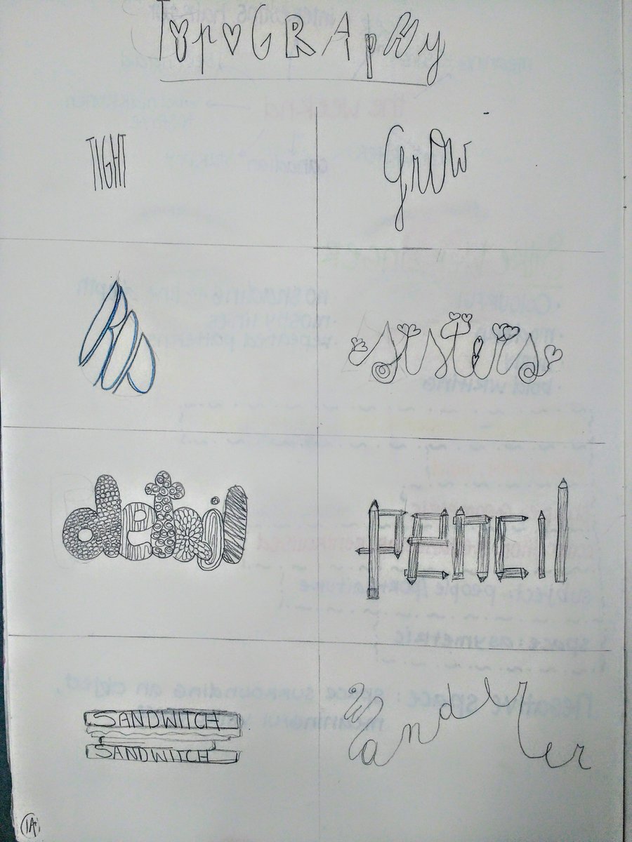 BCADartdept's tweet photo. Year 9 are all about the typography recently, studying clear, clever word play #BCAD_Creativity #BCADYear9 https://t.co/EPdKkiEKWQ