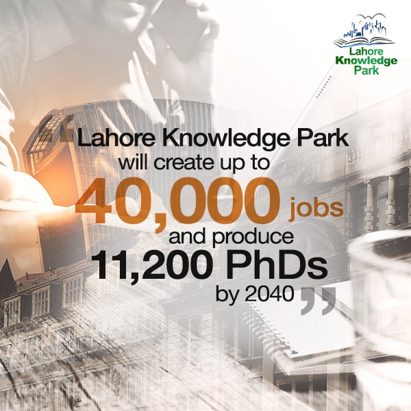 LKPC_PK's tweet photo. Lahore Knowledge Park will create up to 40,000 jobs and a Corporate Turnover of PKR 824 Billion in coming 25 Years.

#LKP https://t.co/A3z5UxXZj3