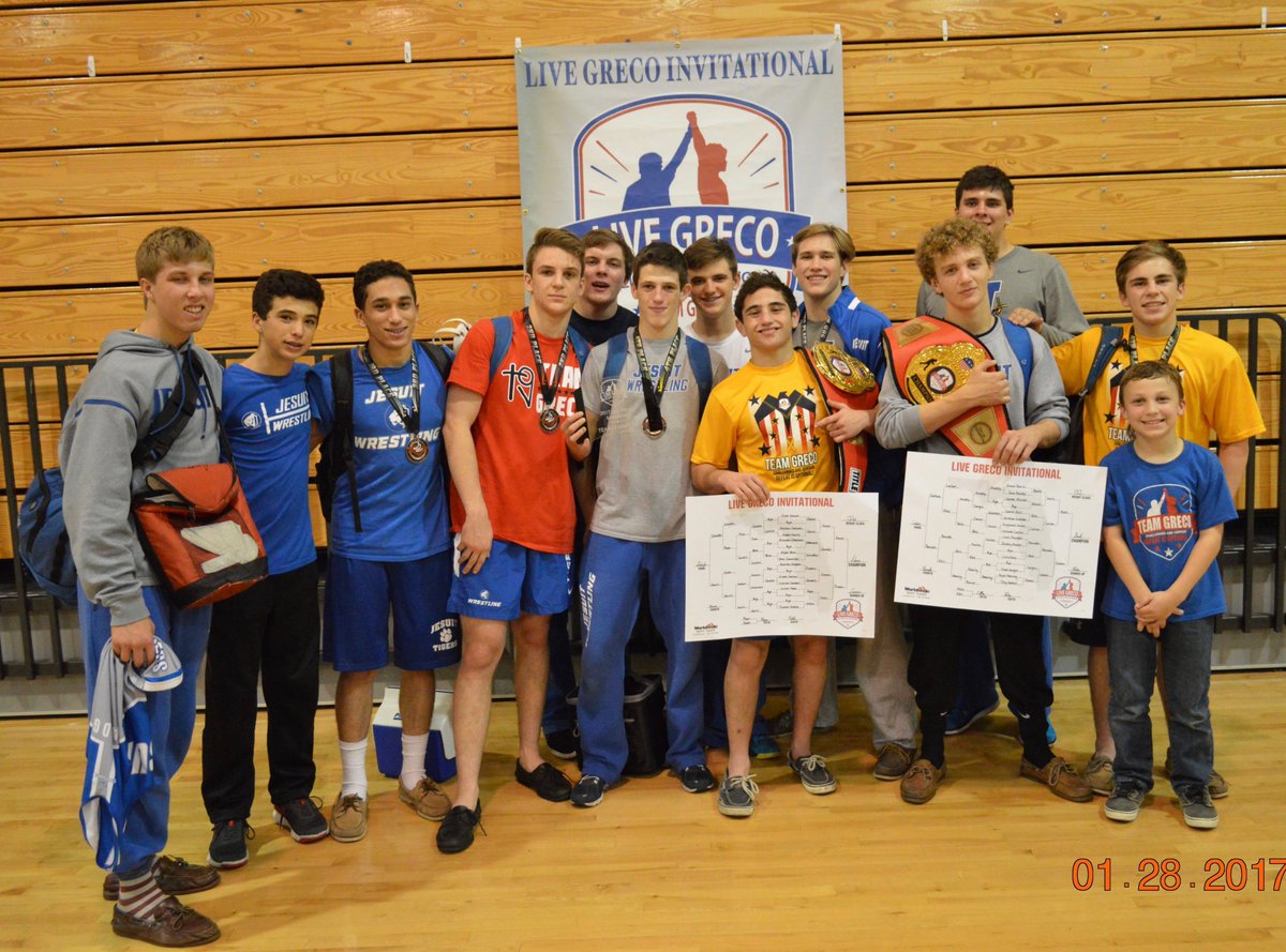 jawarrener's tweet photo. @JesuitTampaFL tops PHU for #LiveGreco team title @TBHomeTeam @BobbyHomeTeam https://t.co/u2QAeFrnUx