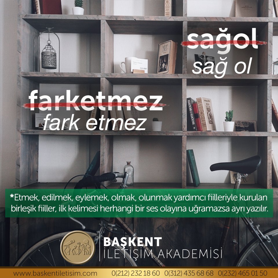 Baskentiletisim's tweet photo. sağol ❌- sağ ol ✅⠀⠀⠀⠀
farketmez ❌- fark etmez ✅⠀⠀⠀⠀
#DoğruTürkçe https://t.co/XtzzxBRcmZ