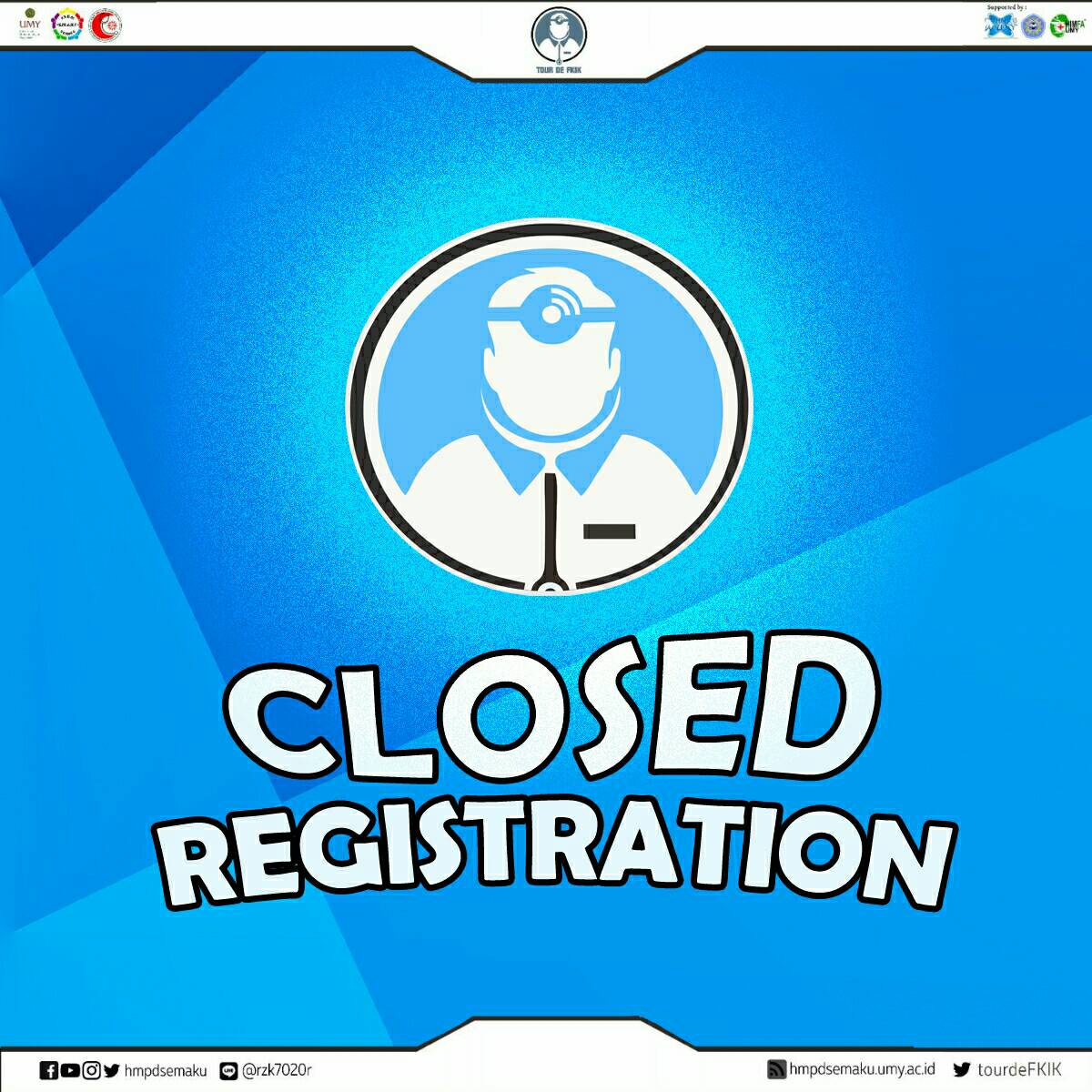 Alhamdulillah, kuota maksimal sdh terpenuhi, jd pendaftaran resmi ditutup! #TourDeFKIK2017_CHLAMYDIA