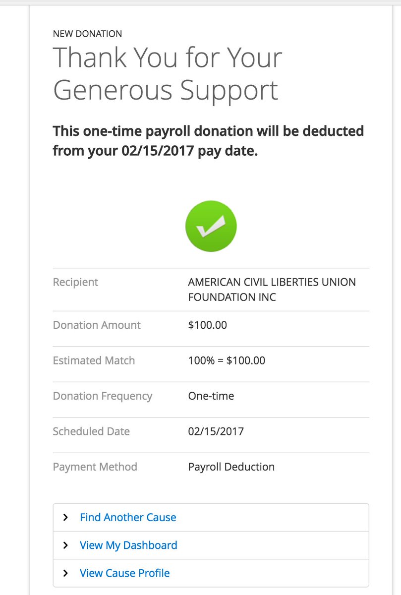 EmmaBeede's tweet photo. @sacca Donating to @ACLU doing amazing work. Thank you. https://t.co/zQnIi95P2s