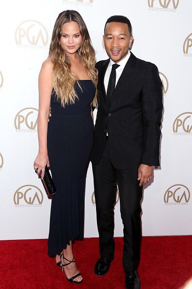 TeigenUpdated's tweet image. January 28: @chrissyteigen and John Legend at the 28th Annual Producers Guild Awards at The Beverly Hilton Hotel in Beverly Hills.