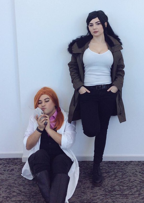 PinkValkyrieCos's tweet photo. Here's a quick shot of myself and my friend Rei as Juzo Sakakura and Chisa Yukizome from #Danganronpa! #cosplay #ALA13 #Genderbend https://t.co/OMQuSWkpbH
