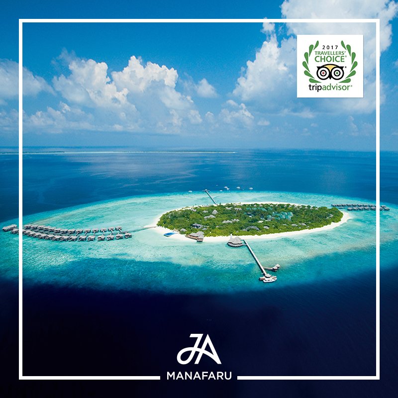JAresorts's tweet photo. Congratulations to #JAManafaru awarded as the top 10 hotel in the world by TripAdvisor’s 2017 Travellers Choice Award thank you #tripadvisor https://t.co/jf4lLXjVDy