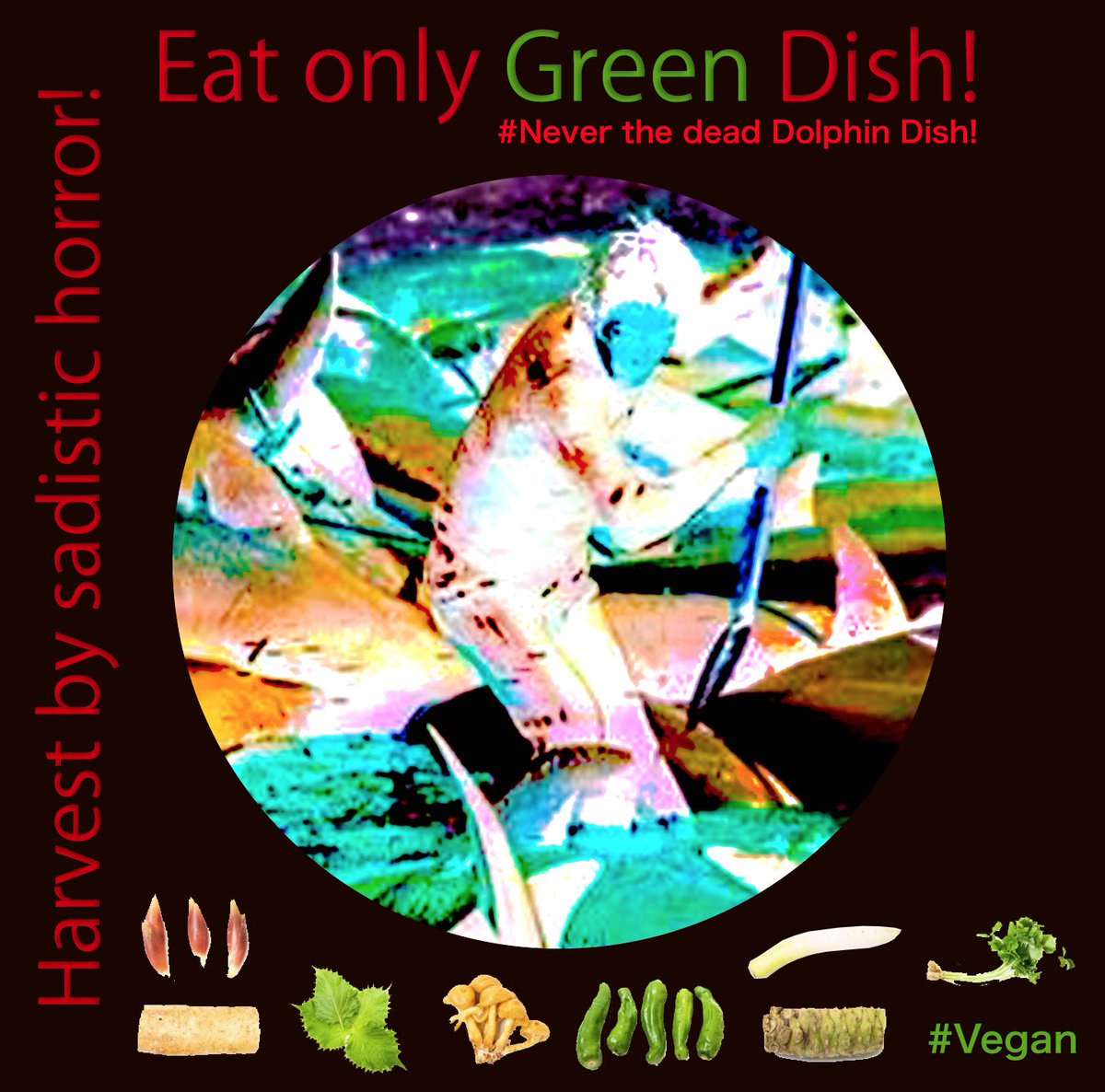 dolphinangels1's tweet photo. サディストに残虐に殺された魚より緑を食べようよ! #Taiji #dolphinangels #イルカ天使 https://t.co/rmXodpNTZ0 https://t.co/GBqJqVVDMh
