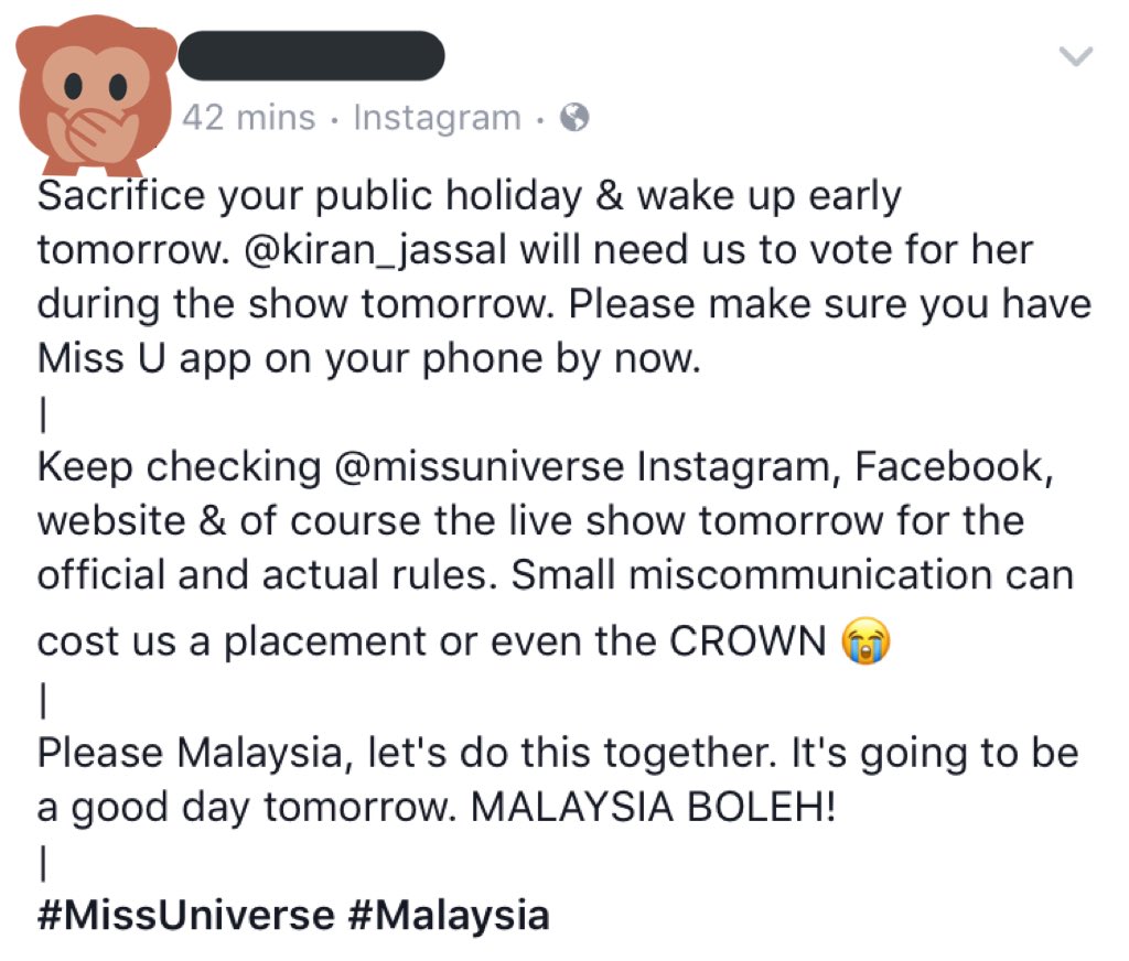 KiranJassal22MY's tweet photo. IMPORTANT!

PLEASE RETWEET.

#MissUniverse #Malaysia https://t.co/83AJdoU6ae
