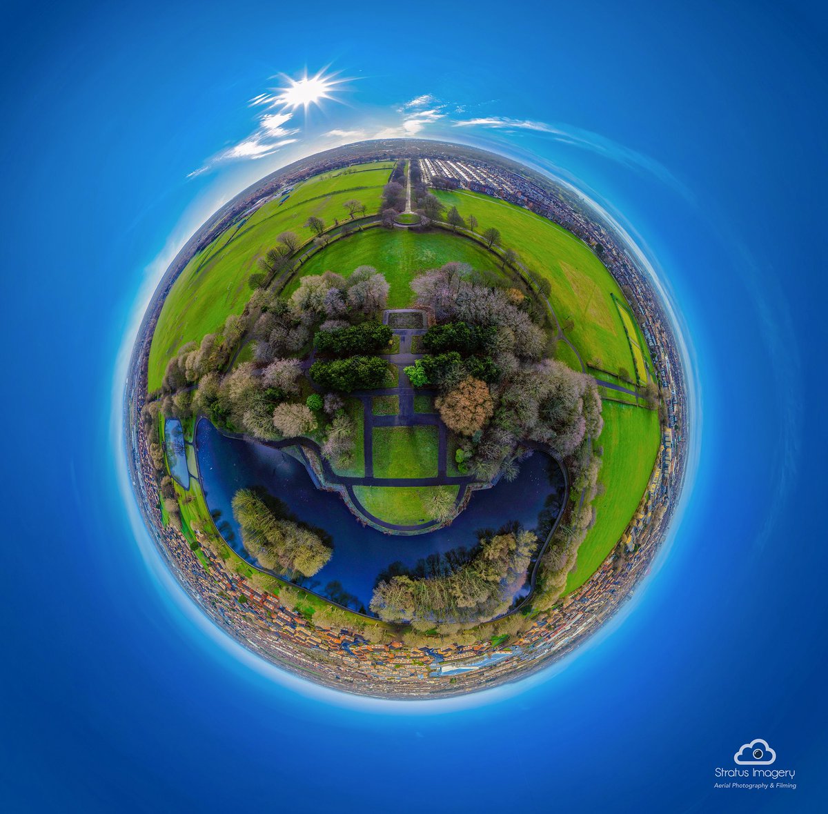 Aerial perspective of Walton Hall Park #liverpool #waltonhallpark #greenspaces #parks #protectgreenspaces #myparkmatters