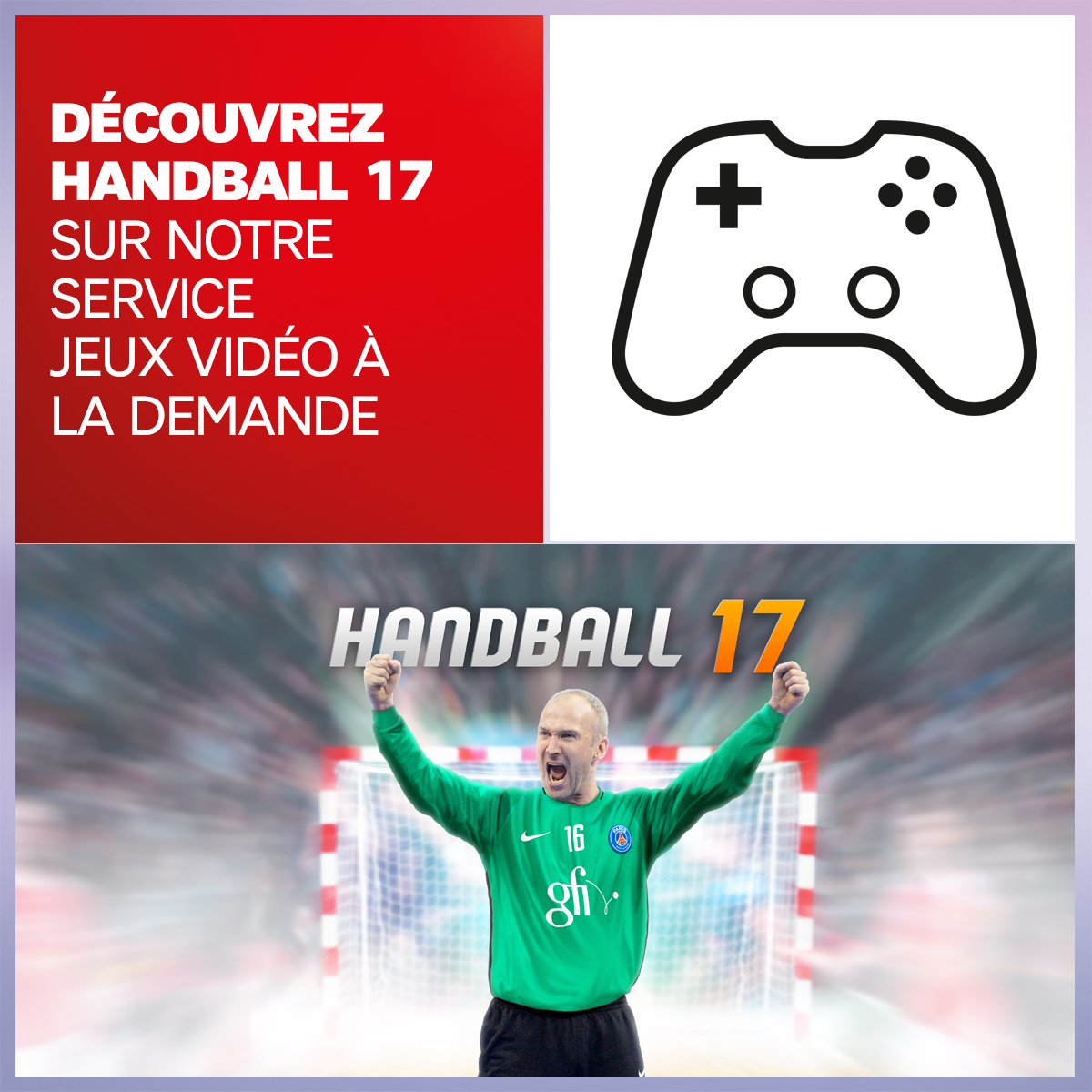 SFR's tweet photo. 🏆 Avant la finale #FRANOR, échauffez-vous avec #Handball17 sur le Service «Jeux vidéo à la demande» de votre Box 👉https://t.co/PkUzt1J6H9 https://t.co/xZxfvreM78