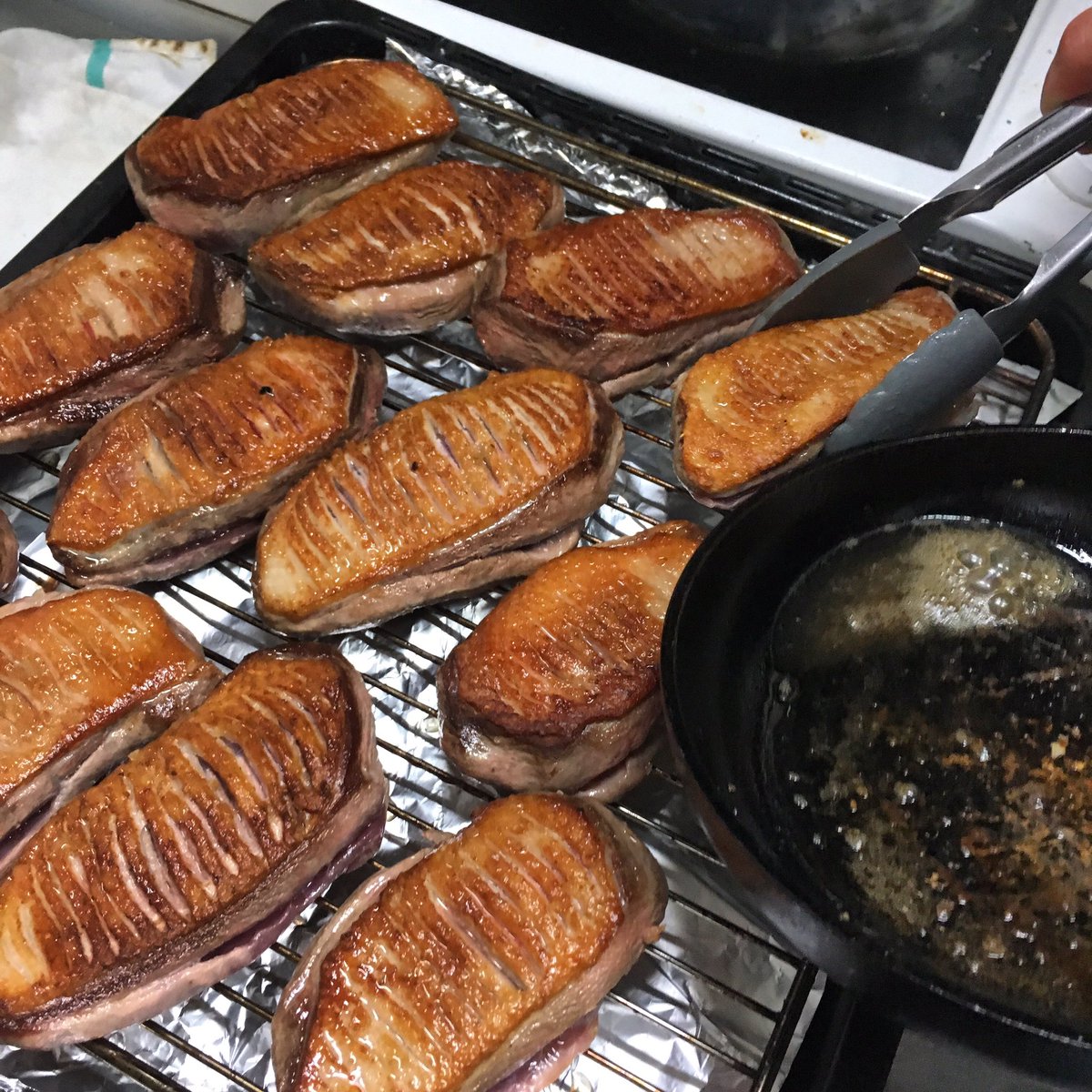 Just some beautifully seared duck breasts