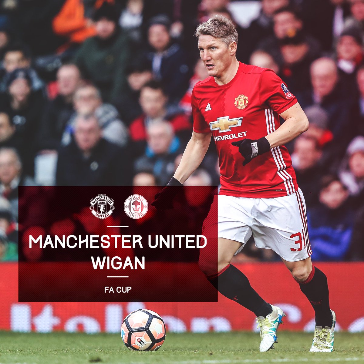 BSchweinsteiger's tweet photo. FA Cup at Old Trafford today! Let’s go, @ManUtd! https://t.co/fB7WkDftOl