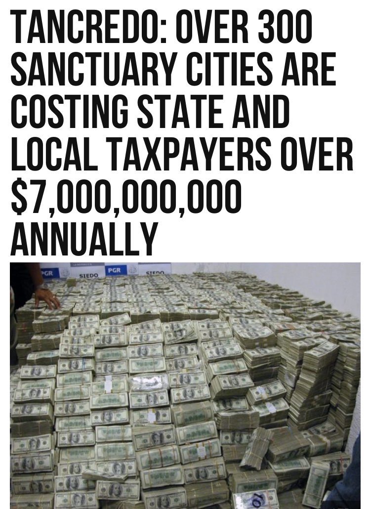 dontrumpprez's tweet photo. Over 300 Sanctuary Cities Are Costing State &amp; Local Taxpayers over $7,000,000,000 Annually
#MAGA  #DeleteUber #ACLU #SecureOurBorders 🇺🇸 https://t.co/wGJi9oNqih