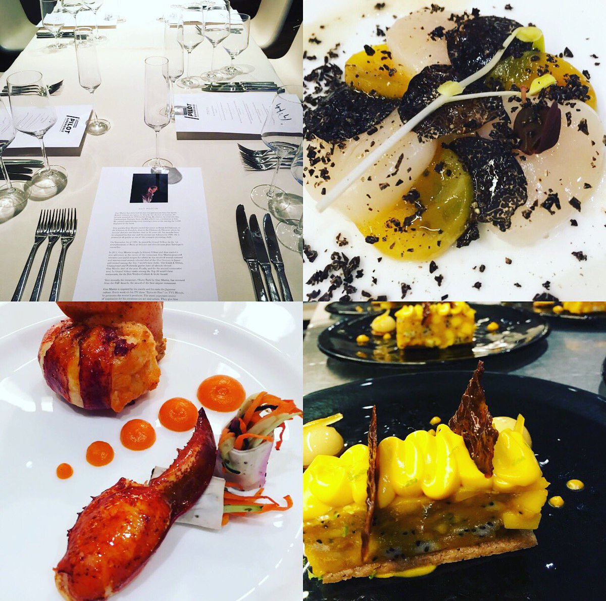 ChefGuyMartin's tweet image. St Jacques, homard bleu, craquelin aux fruits exotiques pour la #michelinpilotexperience #byguymartin #pilotexperience