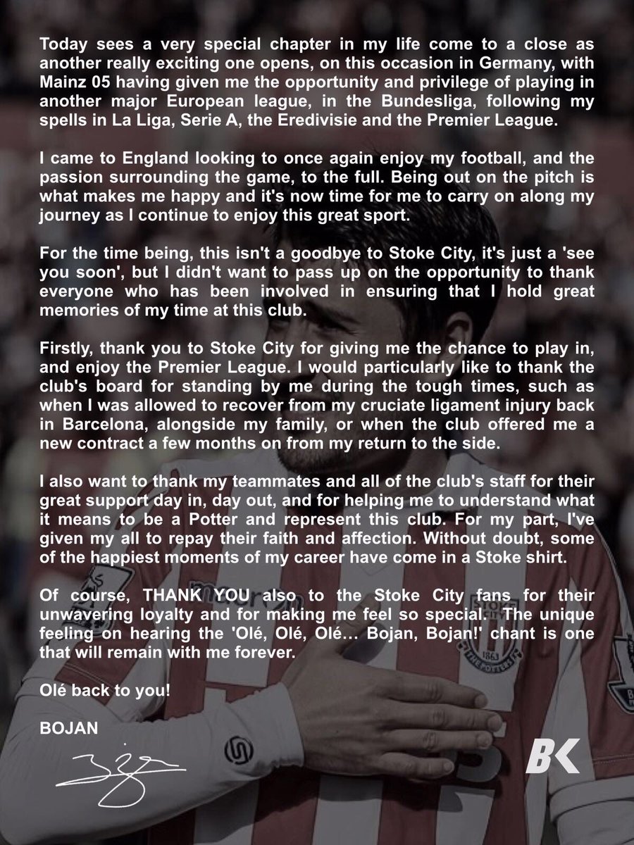 Bojan Krkic Today Sees A Very Special Chapter In My Life Come To A Close As Another Really Exciting One Opens Bojan Krkic Today Sees A Very Special Chapter In My Life Come To A Close As Another Really Exciting One Opens