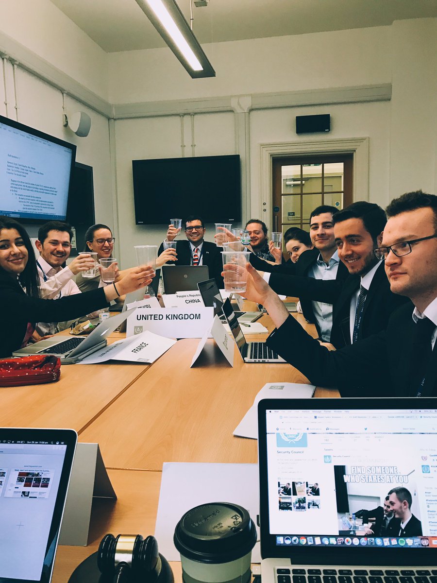Cheers to a potential resolution and a potential veto! <a href="/UCLMUN2017/">UCLMUN 2017</a> #UCLMUN2017