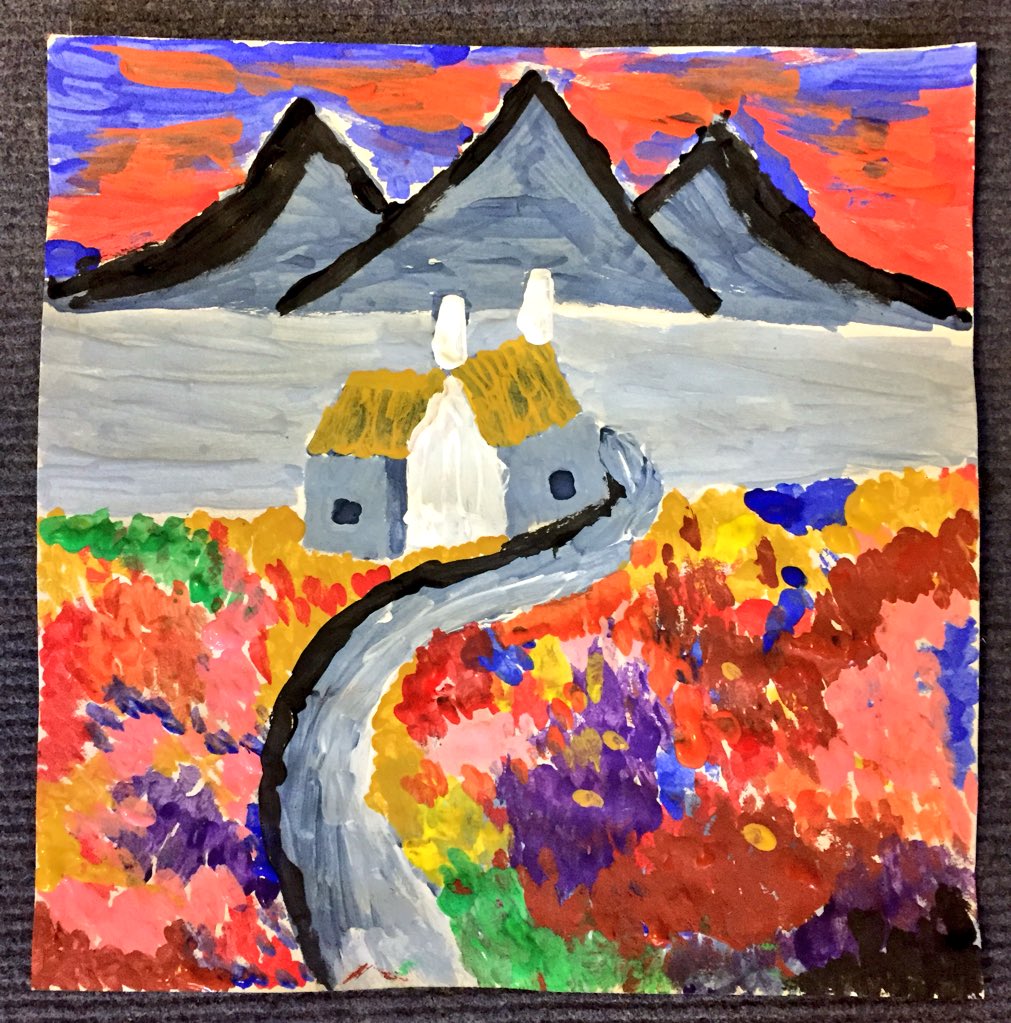 lowra_mcgonagle's tweet photo. P6 Pupils inspired by @JolomoArt Storm Passing Duart #Scottishart #painting #talented #proudteacher #futureartists @BearsdenPrimary https://t.co/LrBcZPOvKS