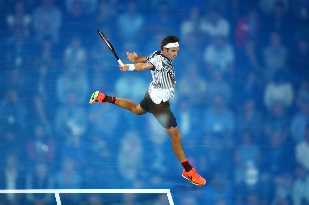 usopen's tweet image. Federer glides in for the win. Major congrats goes to @rogerfederer your 2017 AO Men's champion. #FedererNadal #USOpen 👏🏾💯