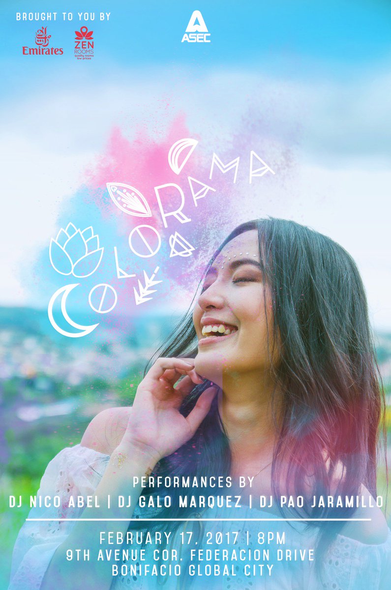 ASECWorld's tweet photo. Ascend into a colorful euphoria as we return with the most exciting paint party in the metro: COLORAMA
Poster by: Kate Rustia &amp; Coleen Young https://t.co/pYCLLZGcjz