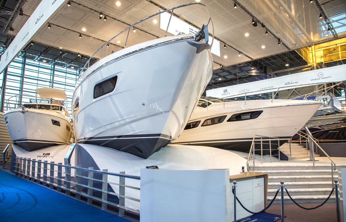 FerrettiGroup's tweet image. The cutting-edge #FerrettiGroup display at the #boot2017 @nonstopboot