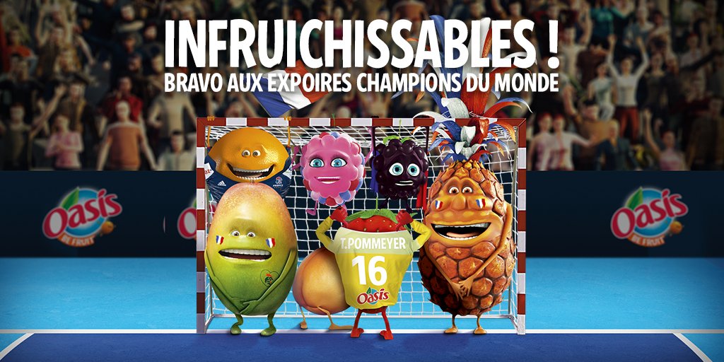 oasisbefruit's tweet image. FÉLITCHITATIONS AUX EXPOIRES ! 🇫🇷❤️
CHAMPIONS DU MONDE 2017 LES COCOS ! #FRANOR #BeFruitBeHand #BleuEtFier